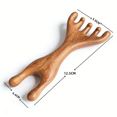 Five-Claw Head Massage Meridian Comb in Sandalwood - 9