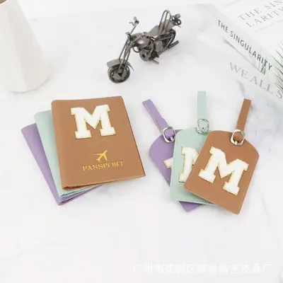 Passport holder and luggage tag set, customizable