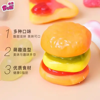 Troli Kouli Hamburger Şeker, 9g x 60 Paket, Meyve Aromalı Dolgulu