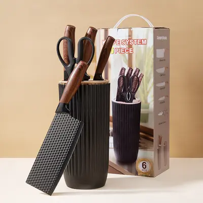 不锈钢六件套厨师刀具厨房剪刀套装家用厨具菜刀水果刀跨境套装 - 7