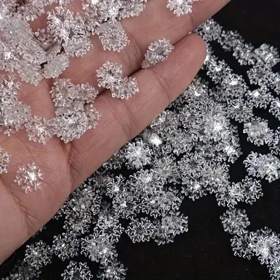 Transparent Snowflake Nail Decoration 8mm Resin
