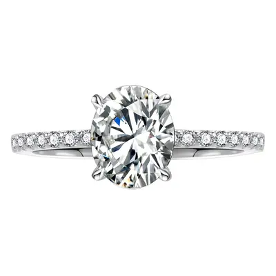 925 silver egg-shaped women's ring 3 carat moissanite