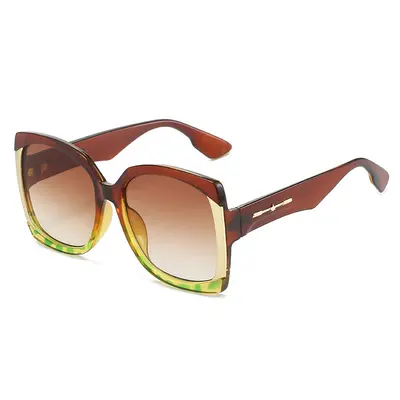 Large-Frame Sunglasses, Contrast Colour, Women's - 8