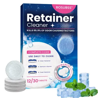 Denture Cleaning Effervescent Tablets, Individually Packed, 12/30 Pack
