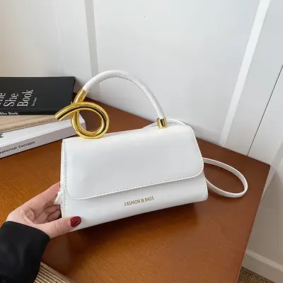 Women's Small Square Underarm Bag, Solid Color, Single Shoulder - 3