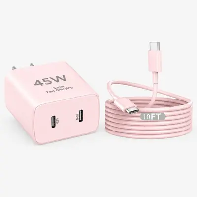 PD45W Süper Hızlı Şarj Cihazı Seti Çoklu USB Portlu GaN Adaptör ABD Fişi