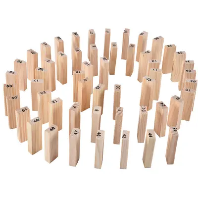 Wooden Rubberwood Stacking Blocks for Ages 4-6, Educational Number Stacking Toy - 5