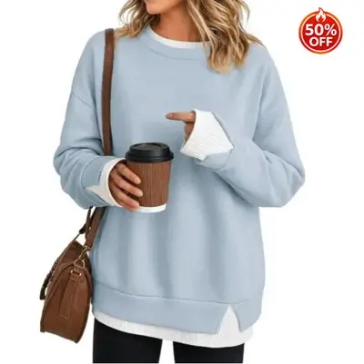 Damen Freizeit-Sweatshirt, lockere Passform, langärmlig