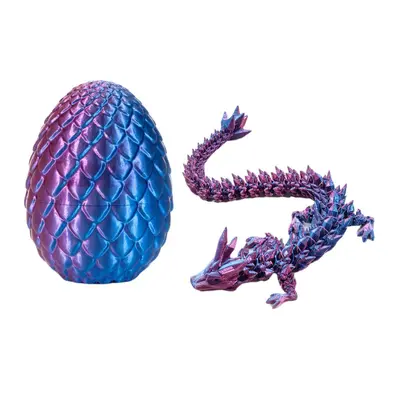 3D Printed Dragon Egg and Shenlong Set, Gemstone Dragon Figurine