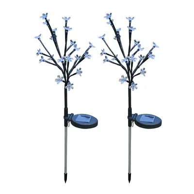 Solar Outdoor Garden Lamp with Cherry Blossom Design, Ground Spike