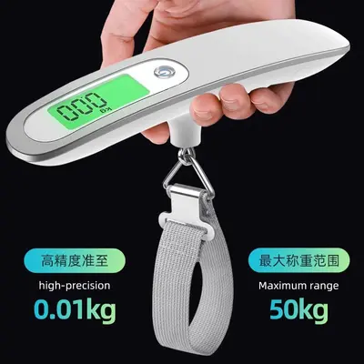 Paslanmaz Çelik Taşınabilir Elektronik Terazi 50kg Pratik Yüksek Hassasiyetli Ev Kargo Terazisi Küçük Boy Bavul Seyahat Bagaj Terazisi - 3