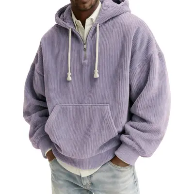 Herren-Hoodie mit Digitaldruck und halbem Reißverschluss, Herbst 2026