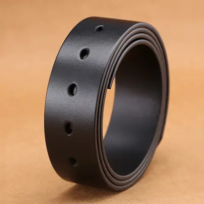 3.5 top layer pure cowhide men's belt without interlayer genuine leather belt without buckle wood pulp leather retro automatic buckle belt - 8
