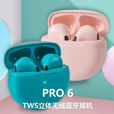 Yeni PRO6 Bluetooth Kulaklık 5.0 Spor Mini TWS Binaural Çağrı Fabrika Toptan Sınır Ötesi Dış Ticaret