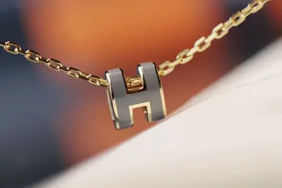 Aijia Mini H Letter Necklace 18K Gold Plated Enamel Collarbone Chain - 11