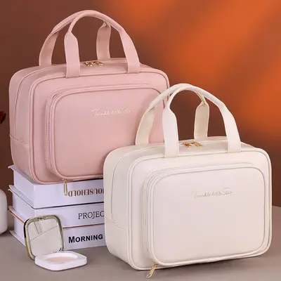 Compartmented Makeup Bag, Large Capacity, Portable Travel Cosmetic Bag