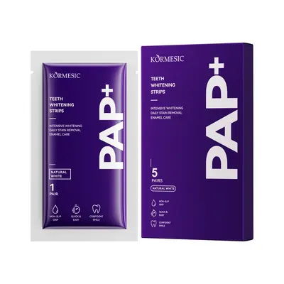 Purple Teeth Whitening Strips with Bamboo Charcoal and Coconut Oil, Stain Remover - 12