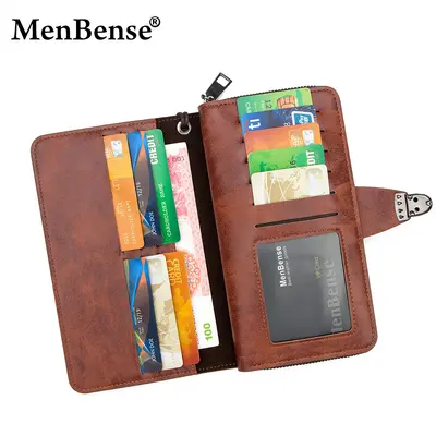 Men's Long Wallet with Clasp Clutch, Large Capacity, Multi-Card Slots - 3