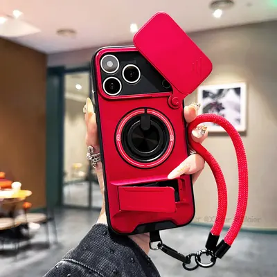 iPhone 18 Pro Max Case with Sliding Camera Cover and Ring Holder - 12
