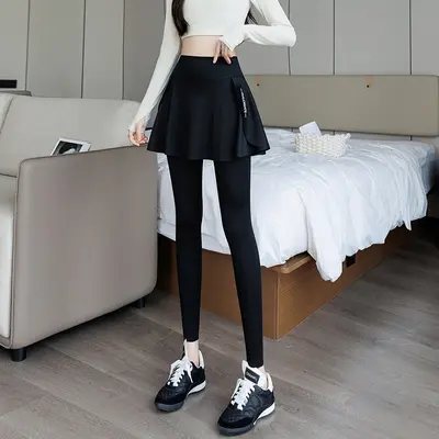 Damen-Sporthose in Scheinzwei-Optik, elastisch, mit Fleecefutter - 7