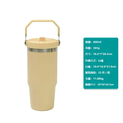 20oz paslanmaz çelik termos bardak, taşınabilir kulplu - 9