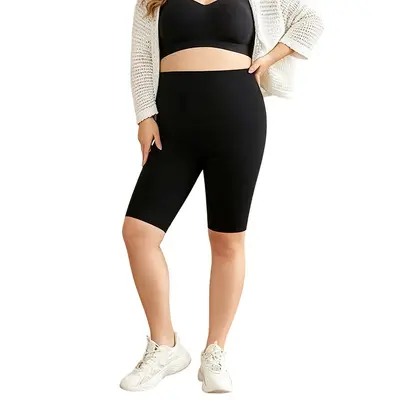 Hochgeschnittene schwarze Modal-Leggings für Damen, 7/8-Länge