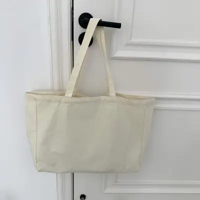 Leere Leinwandtasche, großes Fassungsvermögen, schlichte Reisetasche, bedruckte Yogatasche mit Buchstaben, Umhängetasche, Ins-Stil-Tasche, Schülerbuchtasche für Männer und Frauen. - 11