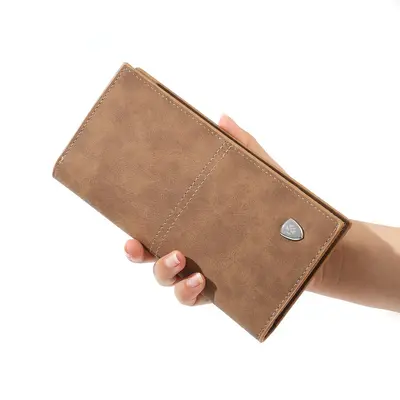 Men's Long Wallet, Retro Minimalist Slim Clutch with Multiple Card Slots