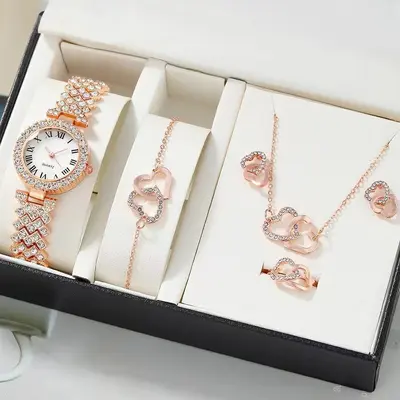 Cheyin bayan saati, moda tasarım, lüks set, 5 parçalı aksesuar - 10