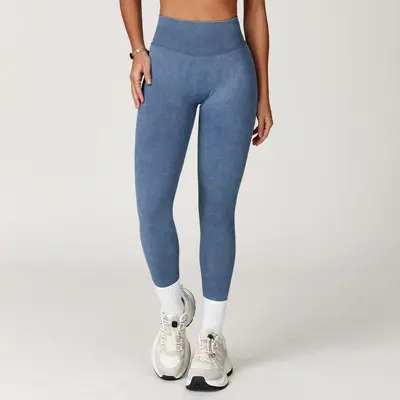 Washed Matte Seamless Yoga Leggings, High Waist - 7
