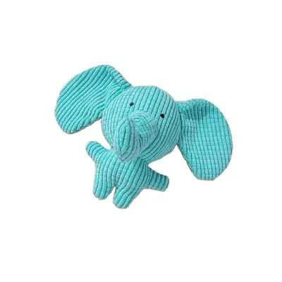 Plush Squeaky Dog Toy for Puppies, Durable Chew-Resistant Teething Toy, Blue Elephant, for Bichon and Teddy Breeds, Solo Play Boredom Relief, Companionship and Interactive Play