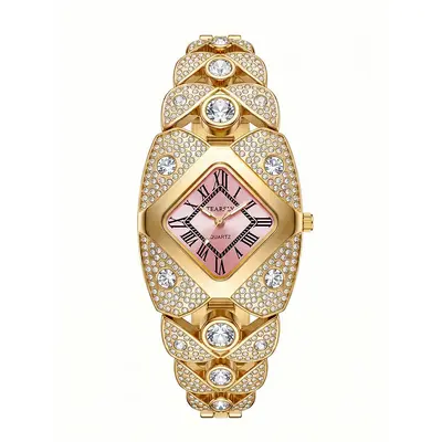Women's quartz watch, diamond-studded vintage bracelet style - 10