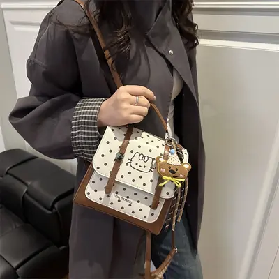 Large Capacity College Style Polka Dot Women's Backpack - 3