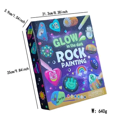 Glow-in-the-Dark Stone Painting Set, Real Stone, Children's DIY Toy