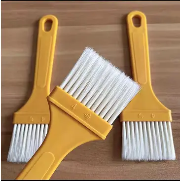 Plastik boya fırçası su geçirmez tutkal fırçası plastik No. 4 küçük fırça dökülmeyen barbekü fırçası saç ekimi fırçası sarı saplı temizleme fırçası
