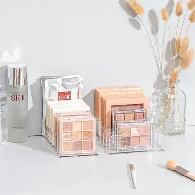 ✅眼影盘收纳盒粉饼透明塑料彩妆腮红化妆品置物架批亚克力挡板