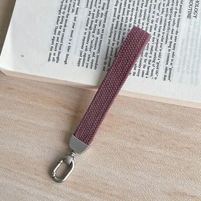 Braided Nylon Phone Chain with Elastic Wrist Strap, Short Keychain, Anti-Lost - 11