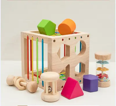 Multifunktionale Montessori-Holzintelligenzbox mit Perlenlabyrinth - 12