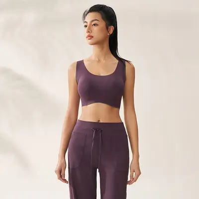 Women's Seamless Sports Bra Fixed Cup Color-Block - 7