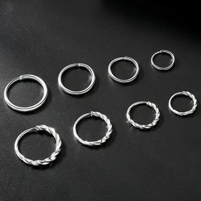 999er Silber runder Ohrring