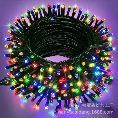 Remote Control Colorful LED Solar String Lights, Waterproof - 8