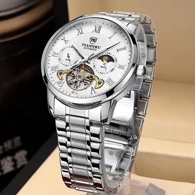 Men's Tourbillon Mechanical Watch, Fully Automatic, Waterproof, Luminous - 3