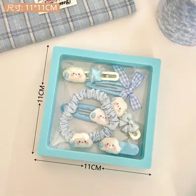 Yeni karikatür sevimli bulut yıldız saç tokası kızlar için çok yönlü yan patlama klip tatlı ördek gagası klip saç halat toptan - 10