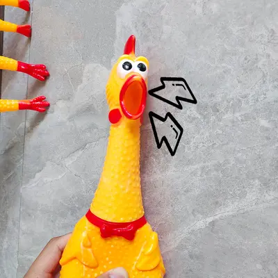 Screaming Chicken Squeaky Dog Toy, Stress Relief - 4
