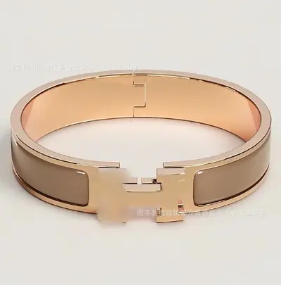 H letter pure silver bracelet, gold plated, couple style - 9