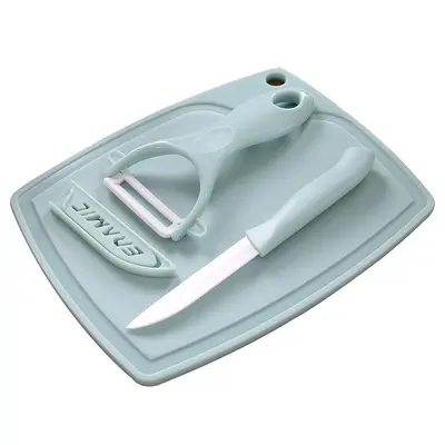 Ceramic Knife Set 3 Pieces with Cutting Board and Peeler - 8