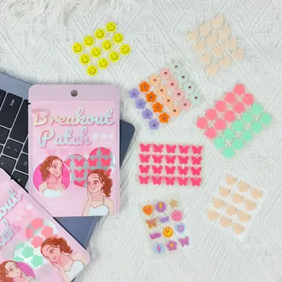 Colorful Pattern Pimple Patch, Makeup-Compatible, Cartoon Design, Pus-Absorbing - 2
