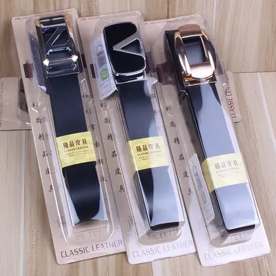 Gift box leather belt men's genuine leather automatic buckle belt casual gift cowhide street stall hot sale trousers belt manufacturer wholesale - 9