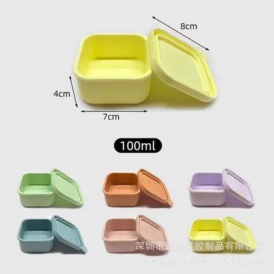 Silikon-Frischhaltedose Bento-Box Obst Mikrowellen-Dichtbox Lunchbox Fächerkastenform Essensbox Gefrierfach Babykost Aufbewahrungsbehälter Tablett - 12