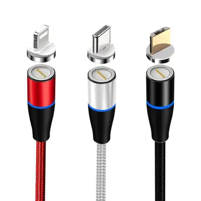 Starkes Magnetdatenkabel mit magnetischer Kraft, 7-poliger 5A-Magnetabsorptionskopf, schnelladendes Kabel für Mobiltelefone, erweitertes 3-in-1-Zugleitung und drei Ladekabel